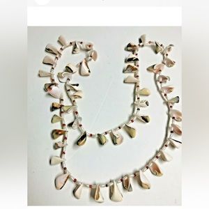 Lovely PINK SHELL & PEARL Lei Necklace